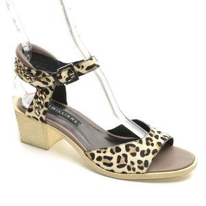 H Williams Pony Hair Cheetah Slingback Sandals 39
